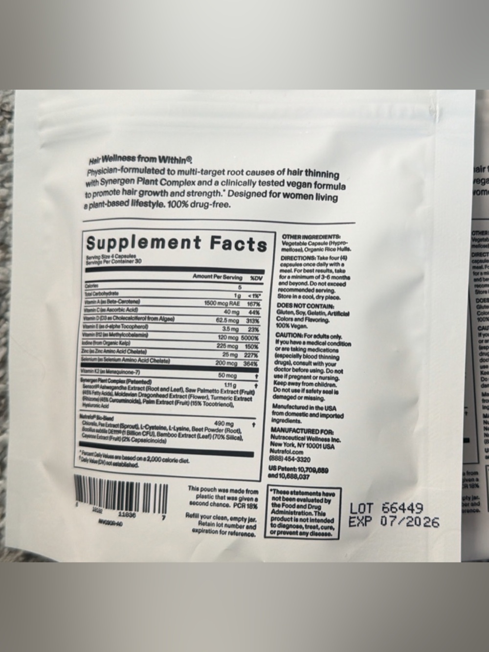 Nutrafol Women’s Vegan Hair Supplements -7 months worth - Picture 2 of 3